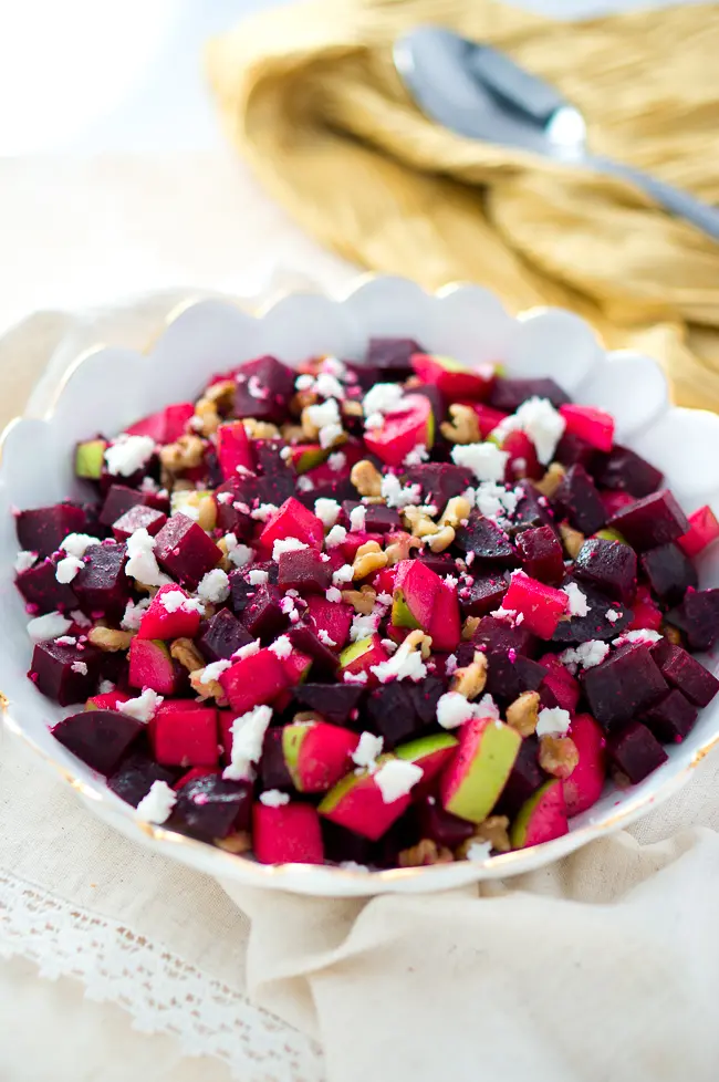 Beetroot and apple feta salad