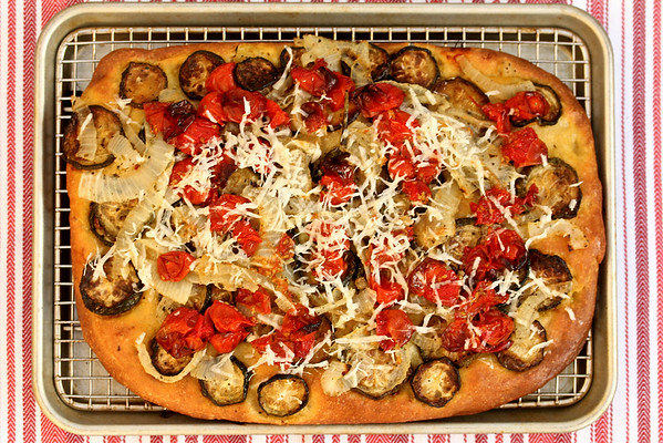 Mini Focaccia with Roasted Vegetables